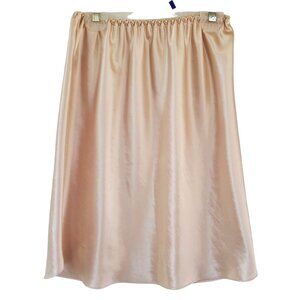 Vintage Orvis Satin Half Slip Lingerie Women's Small Beige 80s Secretary Career
